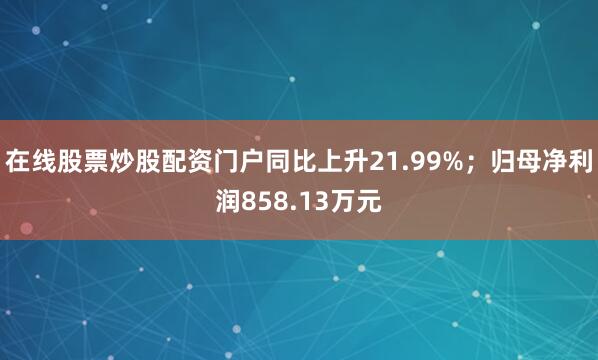 在线股票炒股配资门户同比上升21.99%；归母净利润858.13万元