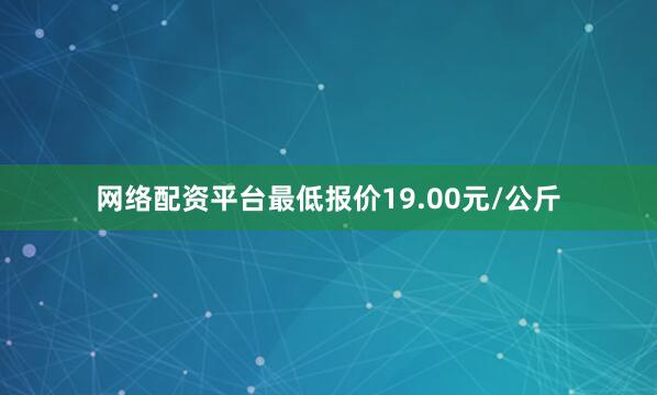 网络配资平台最低报价19.00元/公斤